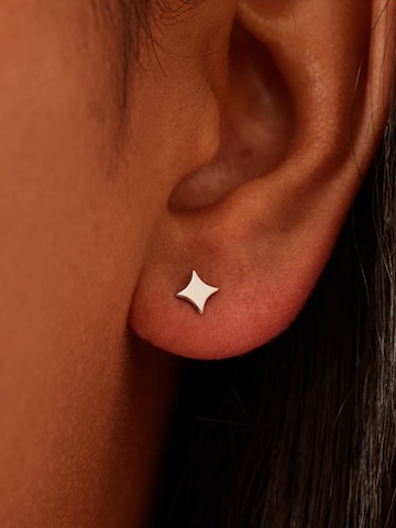 Lucardi Oorbellen 'Stern' in Zilver