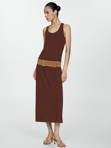 MANGO Knit dress 'MINT' in Brown: front