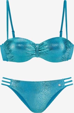 JETTE Bandeau Bikini i blå: forside