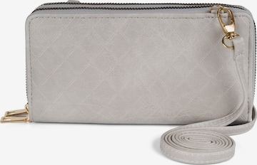 styleBREAKER Crossbody bag '2 in 1 Umhängetasche - Geldbörse Rauten' in Grey: front