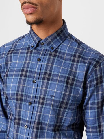 FYNCH-HATTON Comfort fit Button Up Shirt in Blue