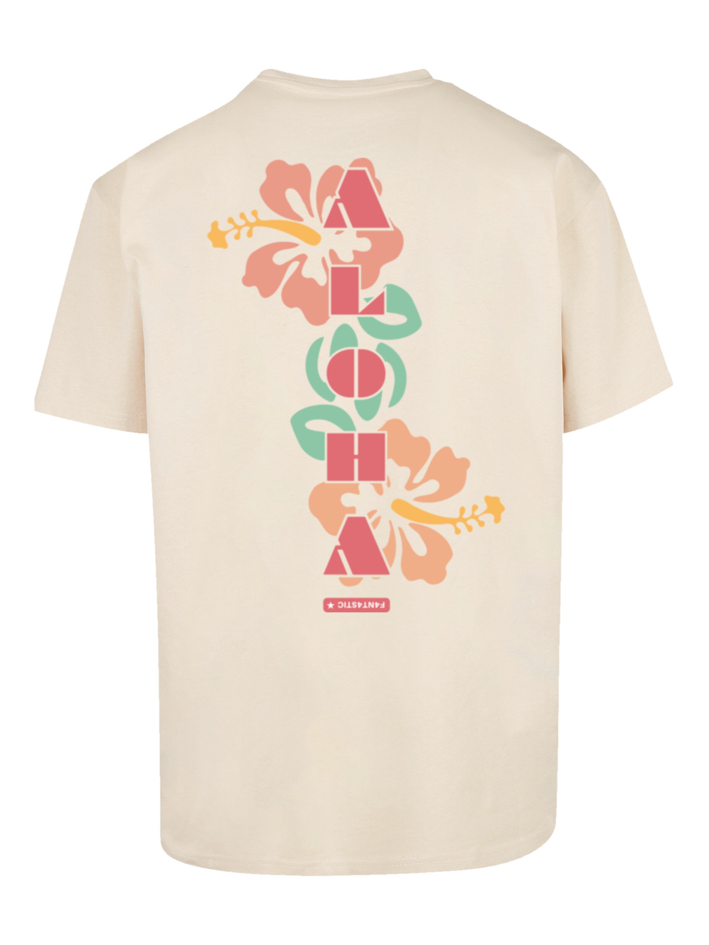T-Shirt 'Aloha' F4NT4STIC en beige
