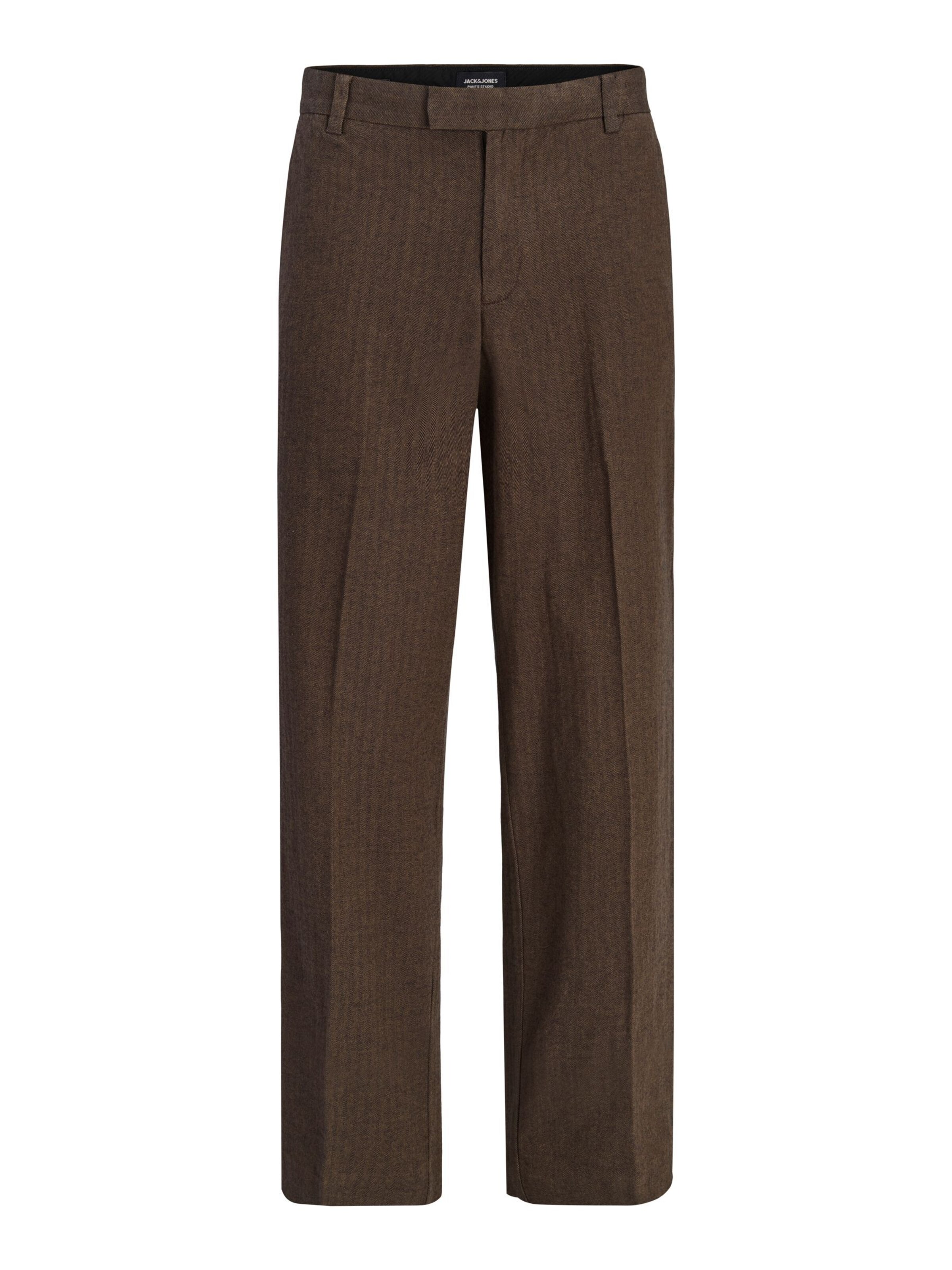 JACK & JONES Trousers with creases in Brown: front