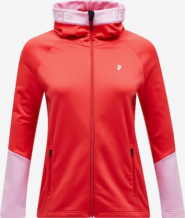 Veste en polaire fonctionnelle PEAK PERFORMANCE en rouge : devant