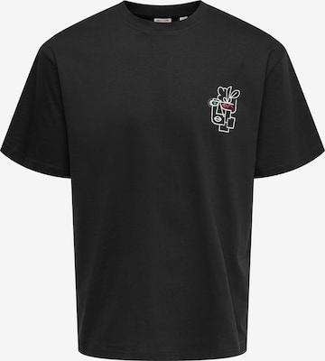Maglietta 'ONSFred' di Only & Sons in nero: frontale