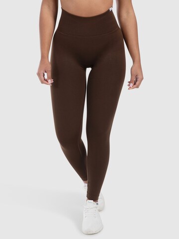 Smilodox Skinny Sporthose 'Elin' in Braun: Vorderseite