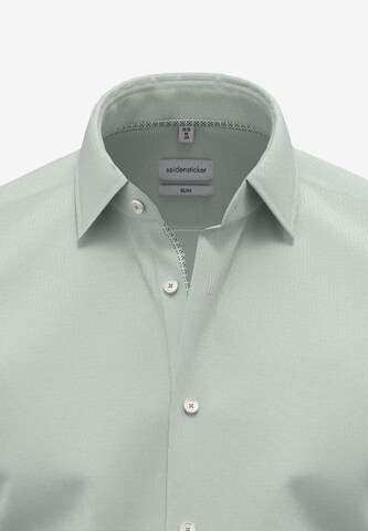 SEIDENSTICKER Slim fit Business shirt 'Patch3' in Green