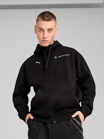 PUMA Sweat jacket 'BMW Motorsport Essentials+' in Black: front