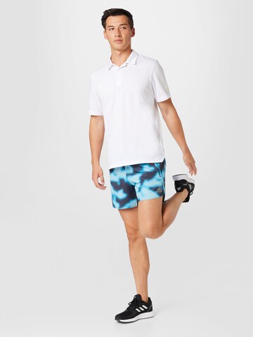 ADIDAS SPORTSWEAR Regular Sportshorts 'Run Icons Logo Graphic Aop' in Blau