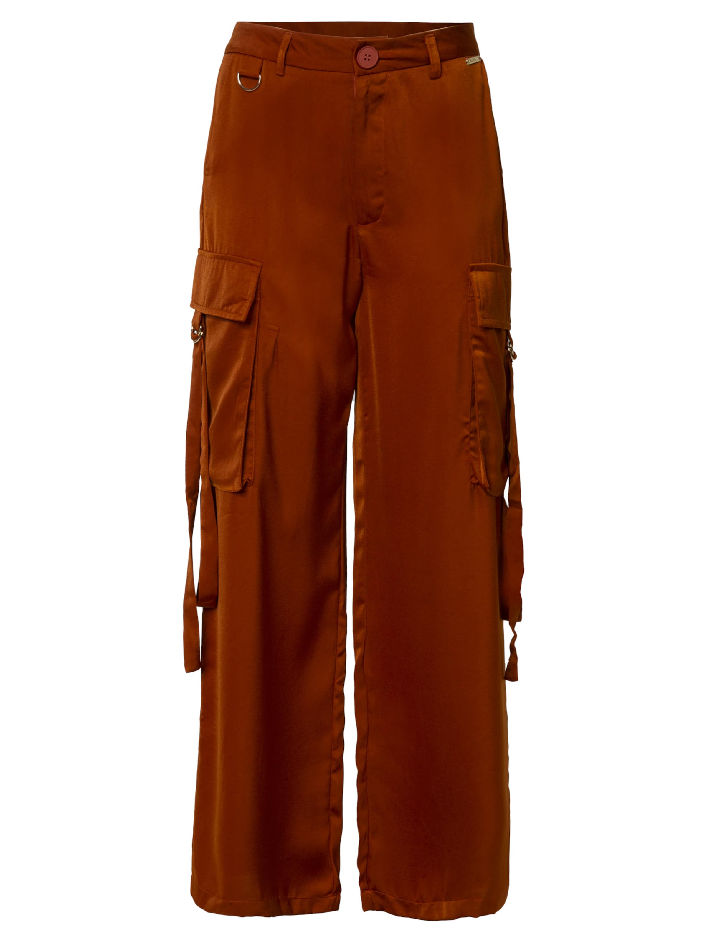 Influencer Широкий Брюки-карго в Коричневый: спереди