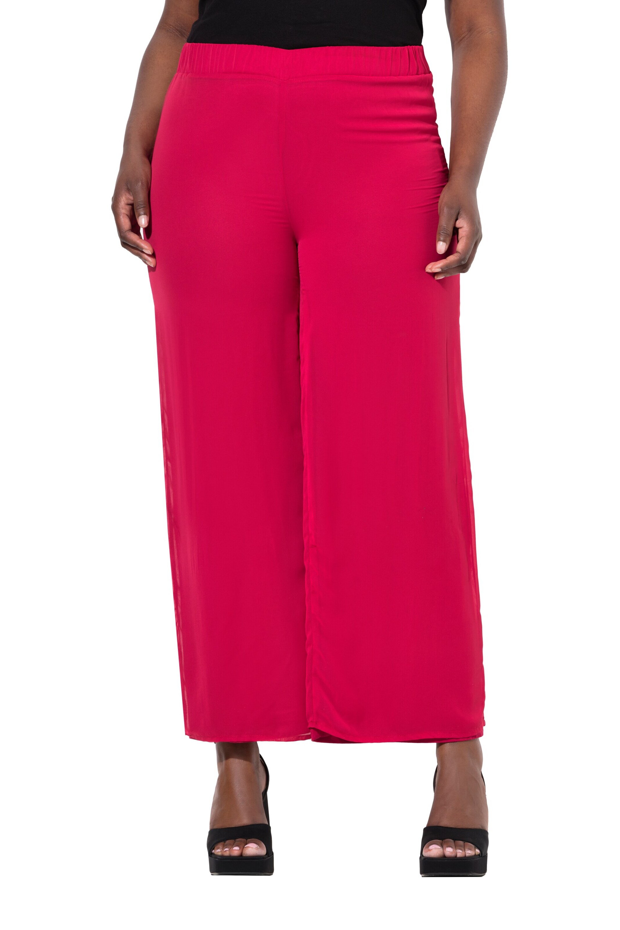 Ulla Popken Wide Leg Hose in Rot: Vorderseite