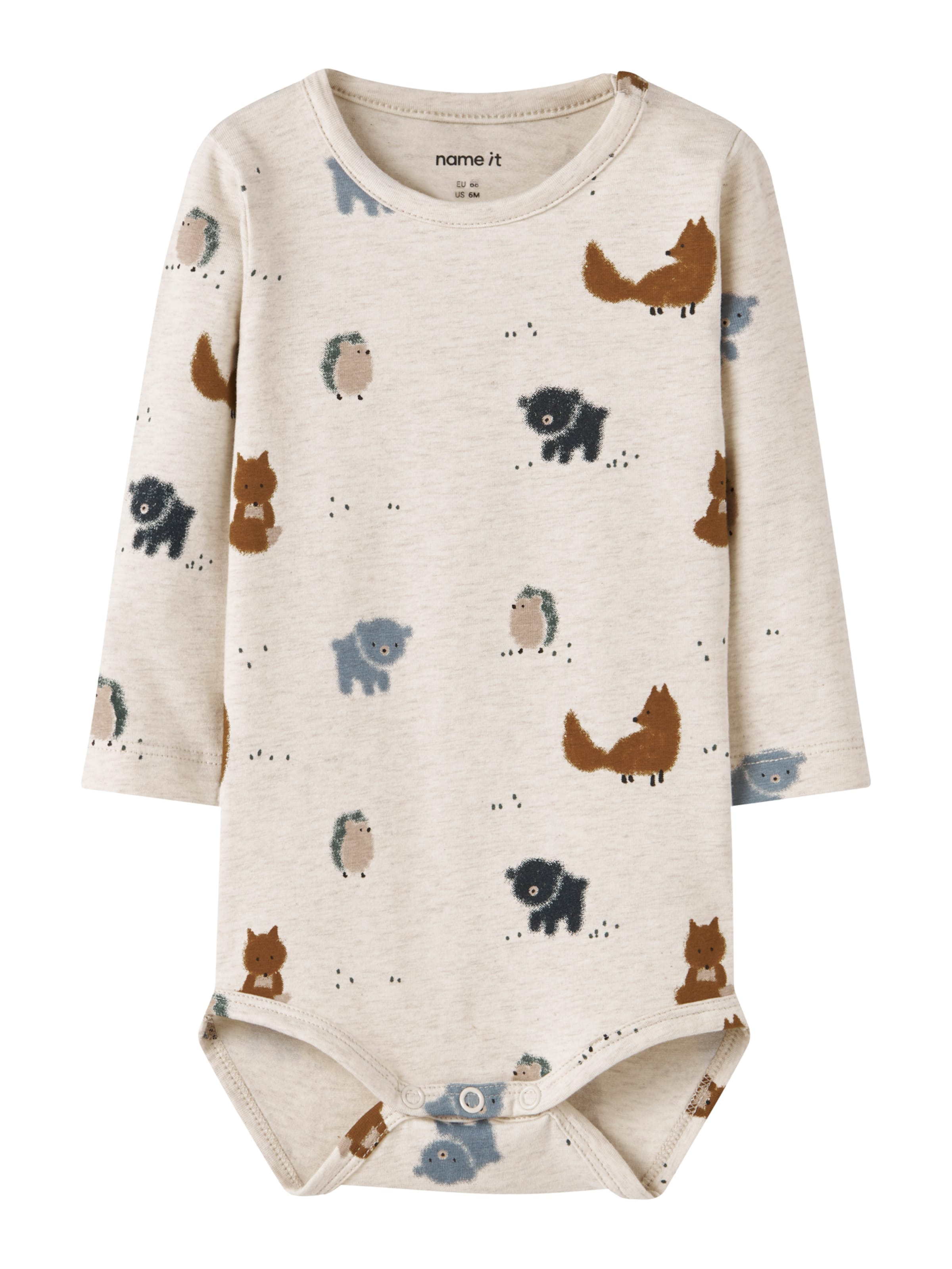 NAME IT Ползунки/боди 'NBMSOUL' в Серый: спереди