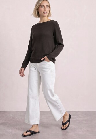 STREET ONE Basic Pullover mit U-Boot-Ausschnitt in Braun