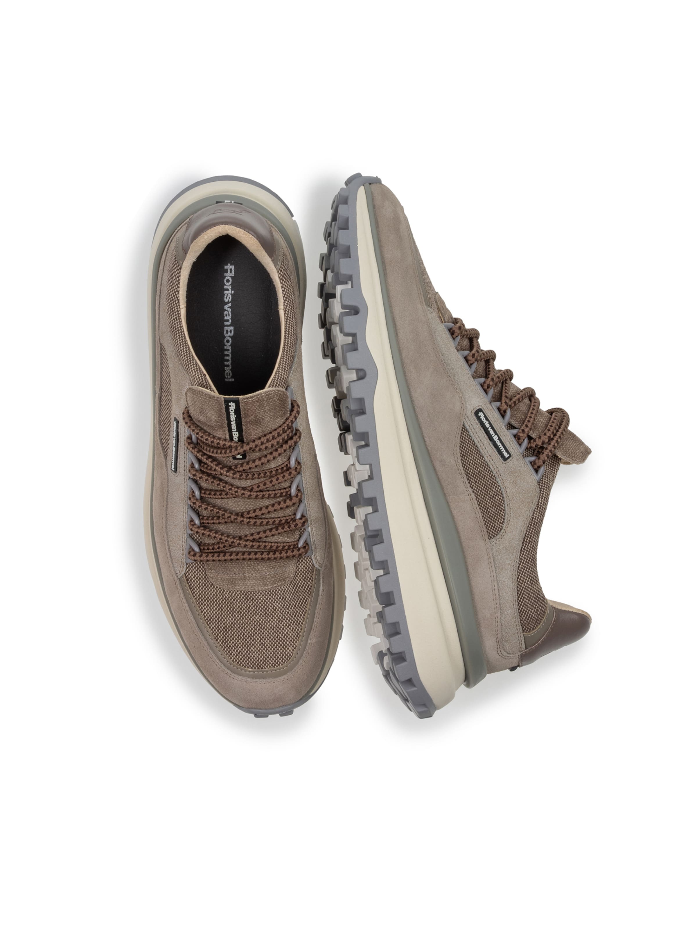 Baskets basses 'DE GRIPPER 03' Floris van Bommel en marron