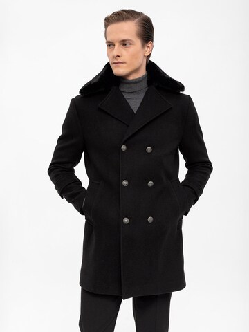 Antioch Between-Seasons Coat in Black: front