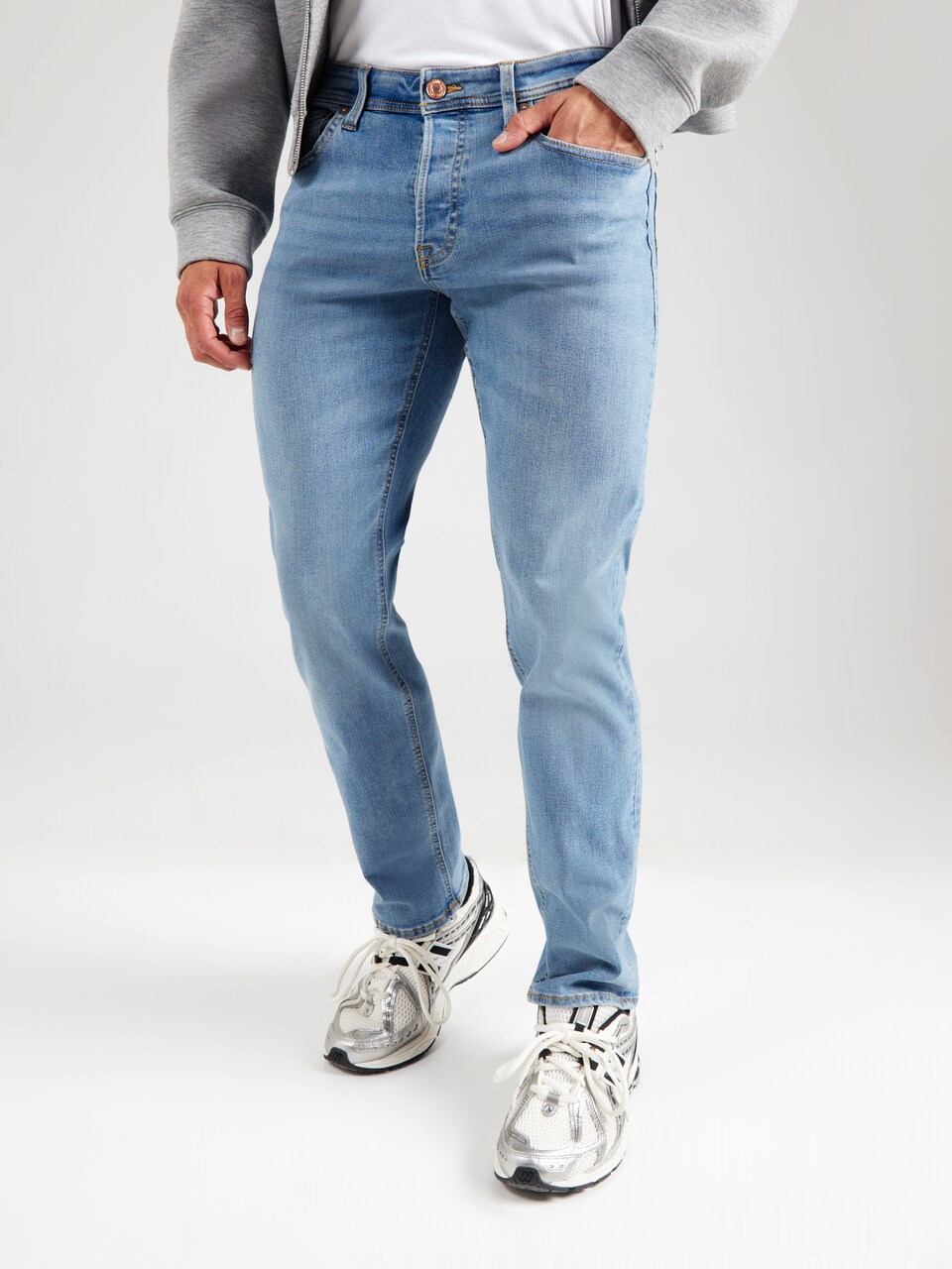Slimfit Jeans 'JWHMIKE JJORIGINAL' de la JACK & JONES pe albastru: față