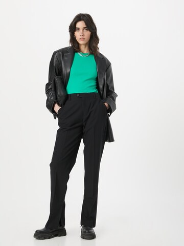 UNITED COLORS OF BENETTON Regular Trousers with creases in Black