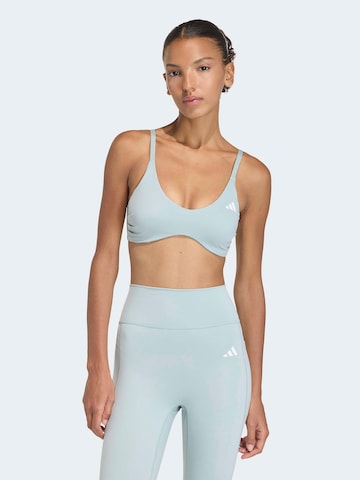 ADIDAS PERFORMANCE Õlapaelteta topp Spordirinnahoidja 'ESS', värv roheline: eest vaates