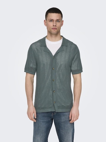 Only & Sons Knit cardigan in Green