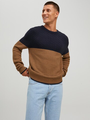 JACK & JONES Sweater 'Bradley' in Brown: front