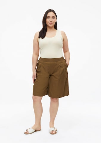 s.Oliver CURVE Wide leg Pleat-front trousers in Brown