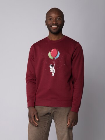 Sweat-shirt ' Little Balloon Astronaut ' Watapparel en rouge : devant