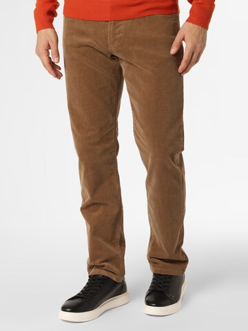 Nils Sundström Regular Pants 'Aiden' in Brown: front