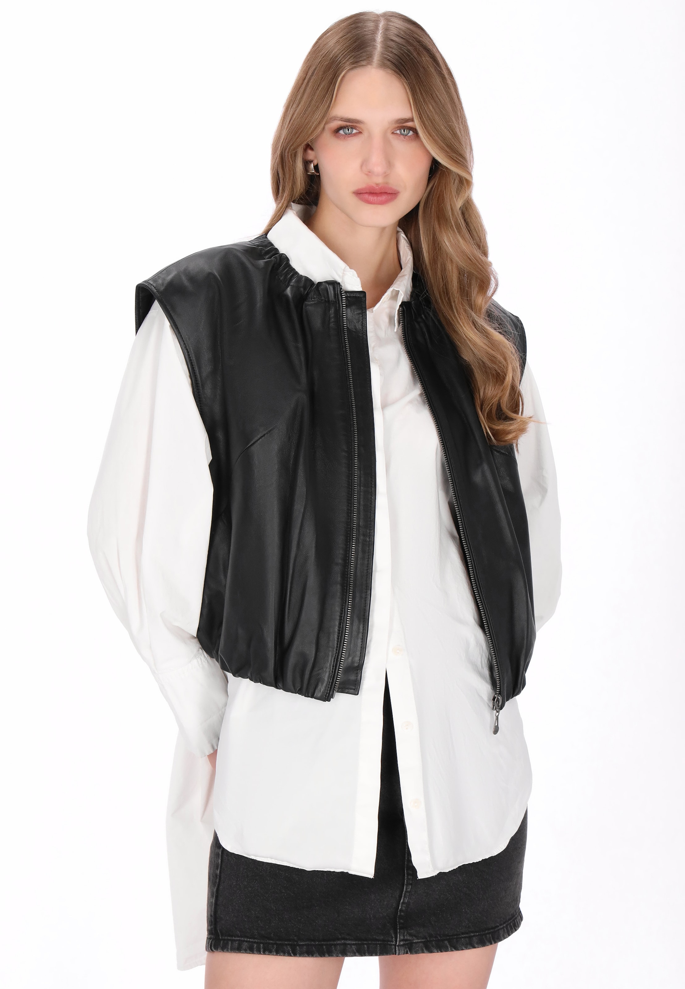 DreiMaster Vintage Bodywarmer in Zwart: voorkant