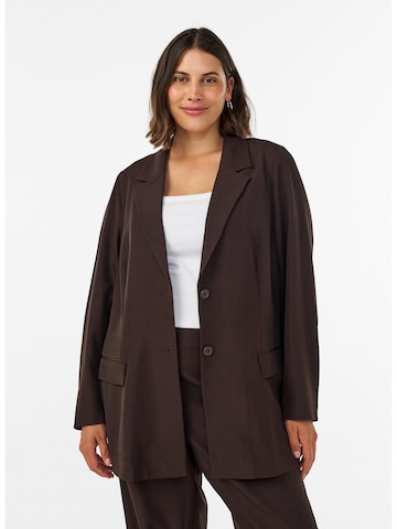 Zizzi Blazer 'FLILLOW' in Braun: Vorderseite
