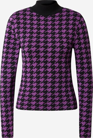 River Island Tričko 'HOUNDSTOOTH' – fialová: přední strana