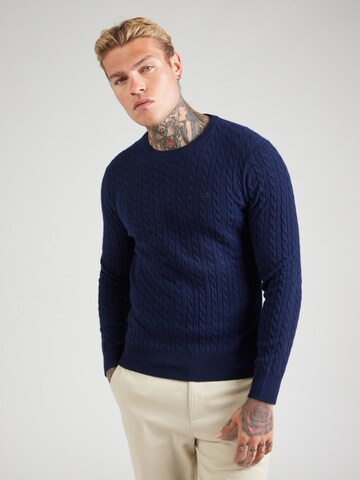 Pull-over 'CLASSIC' Hackett London en bleu : devant