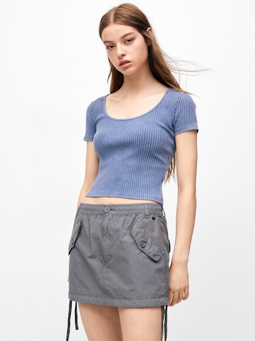 Pull&Bear Rok in Grijs: voorkant