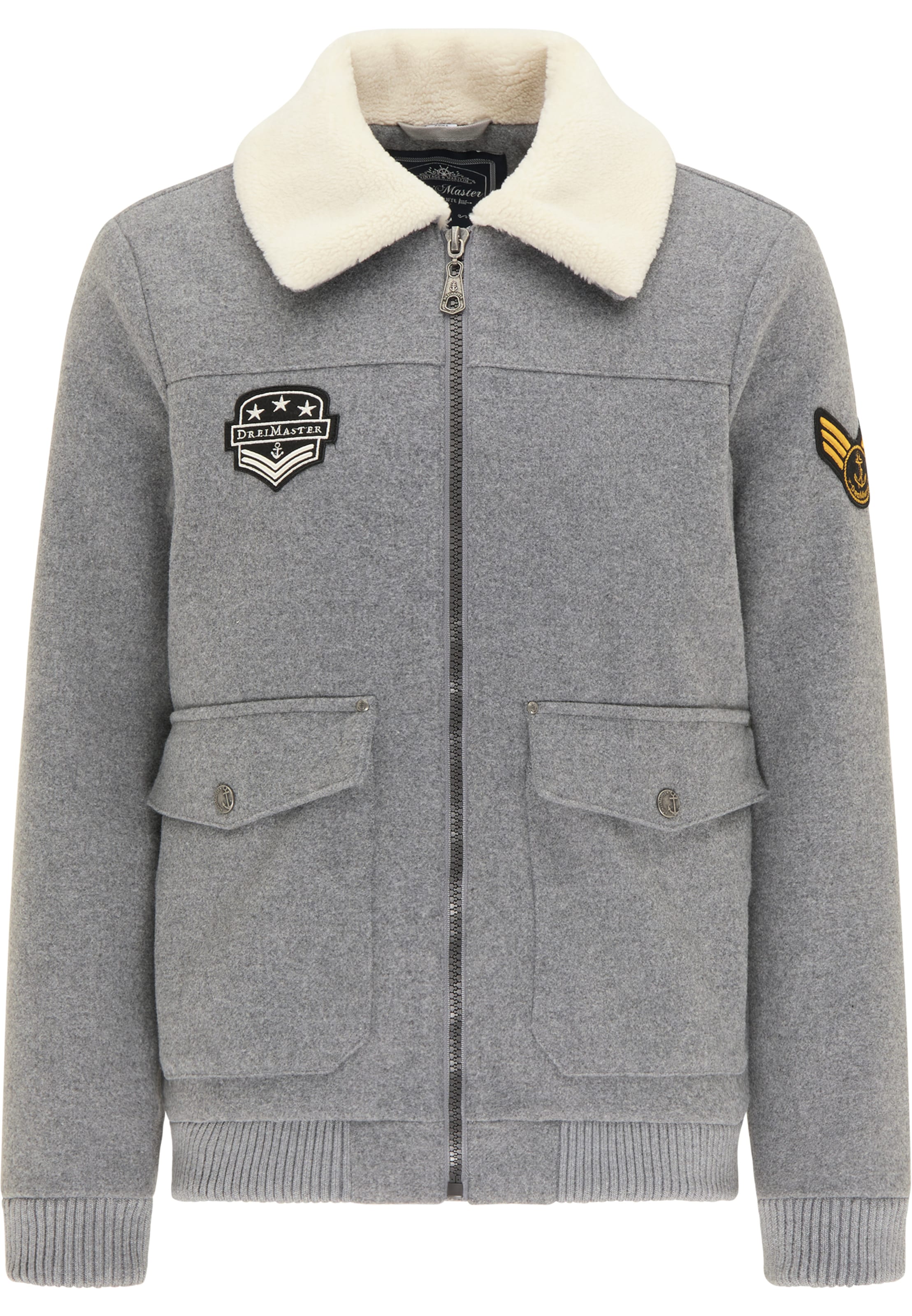 DreiMaster Maritim Jacke in Grau: Vorderseite