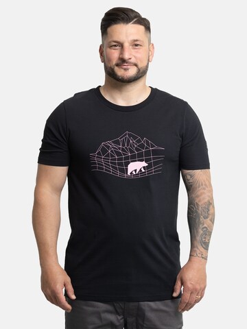 FORSBERG Shirt 'mit Polygonraster-Logo' in Schwarz