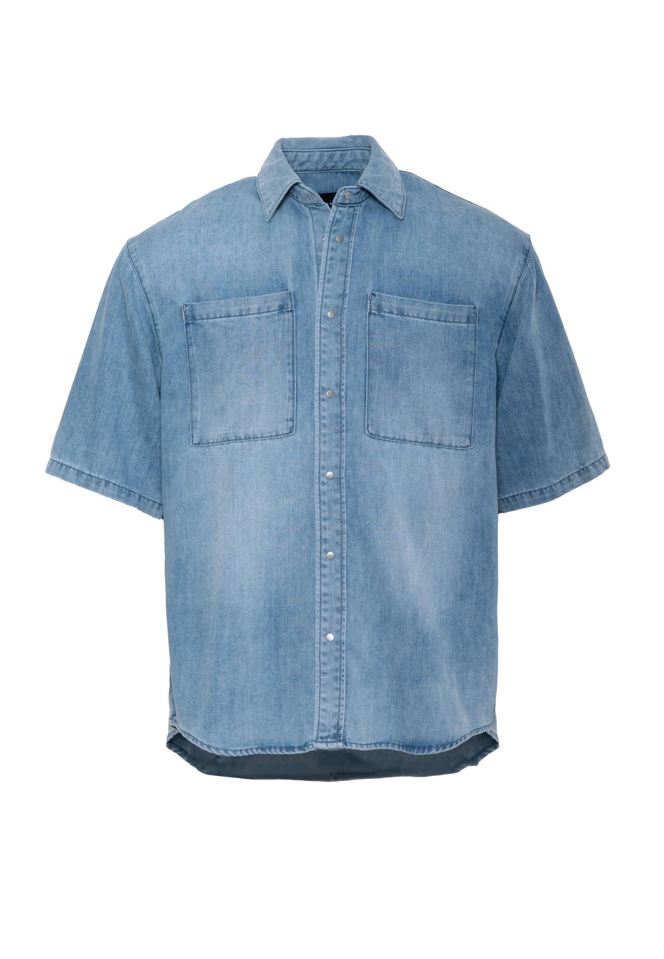 Elias Rumelis Comfort fit Overhemd 'Rome' in Blauw: voorkant