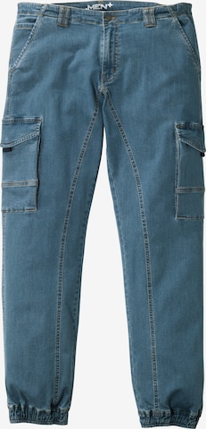 Men Plus Regular Cargo Jeans in Blue: front