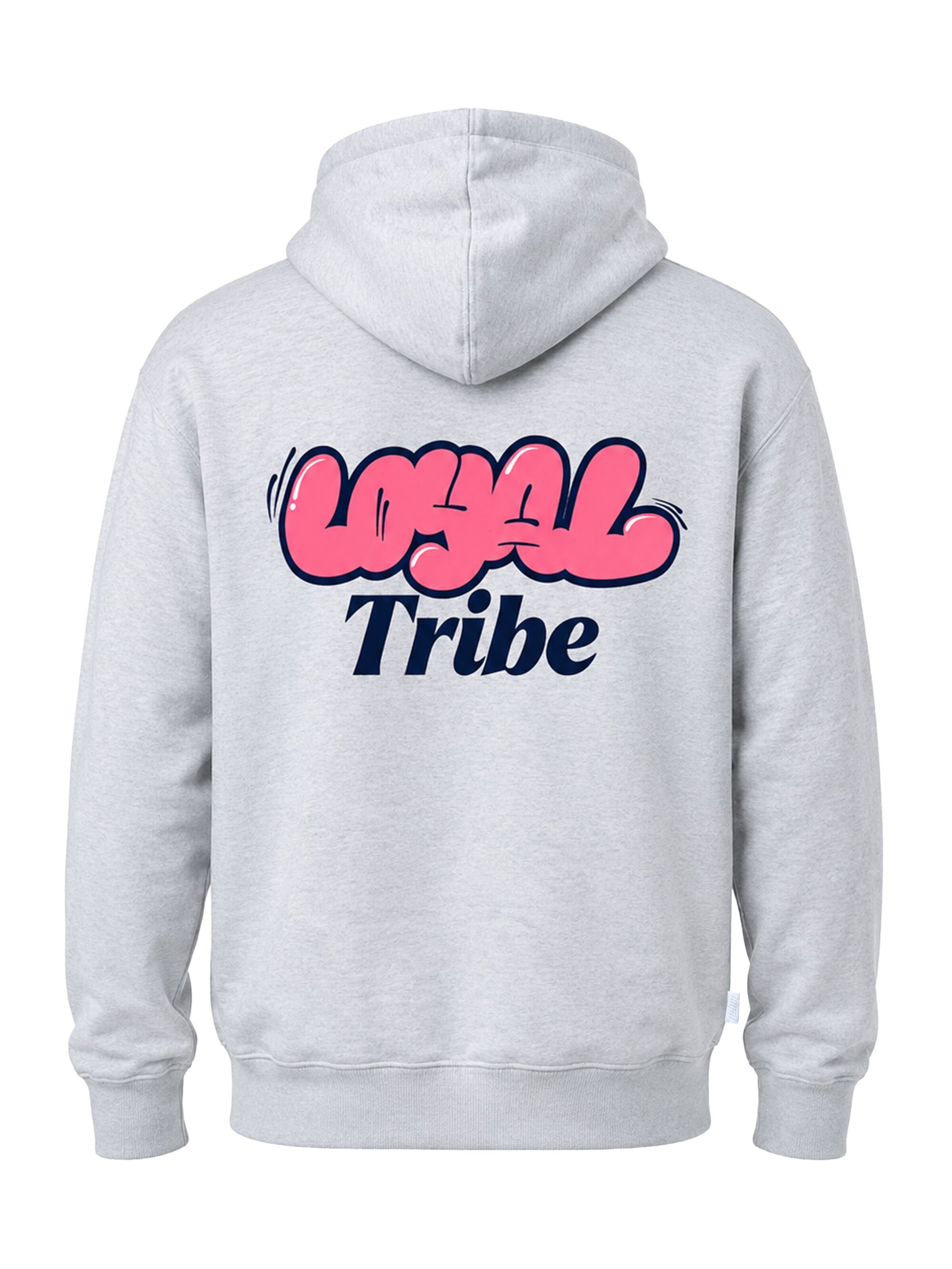 loyal Zip-Hoodie im Loose Fit mit Print in Grau