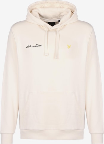 Lyle & Scott Hoodie ' Embroidered Letter ' in Beige: front