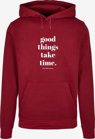 Felpa 'Good Things Take Time' di Merchcode in rosso: frontale