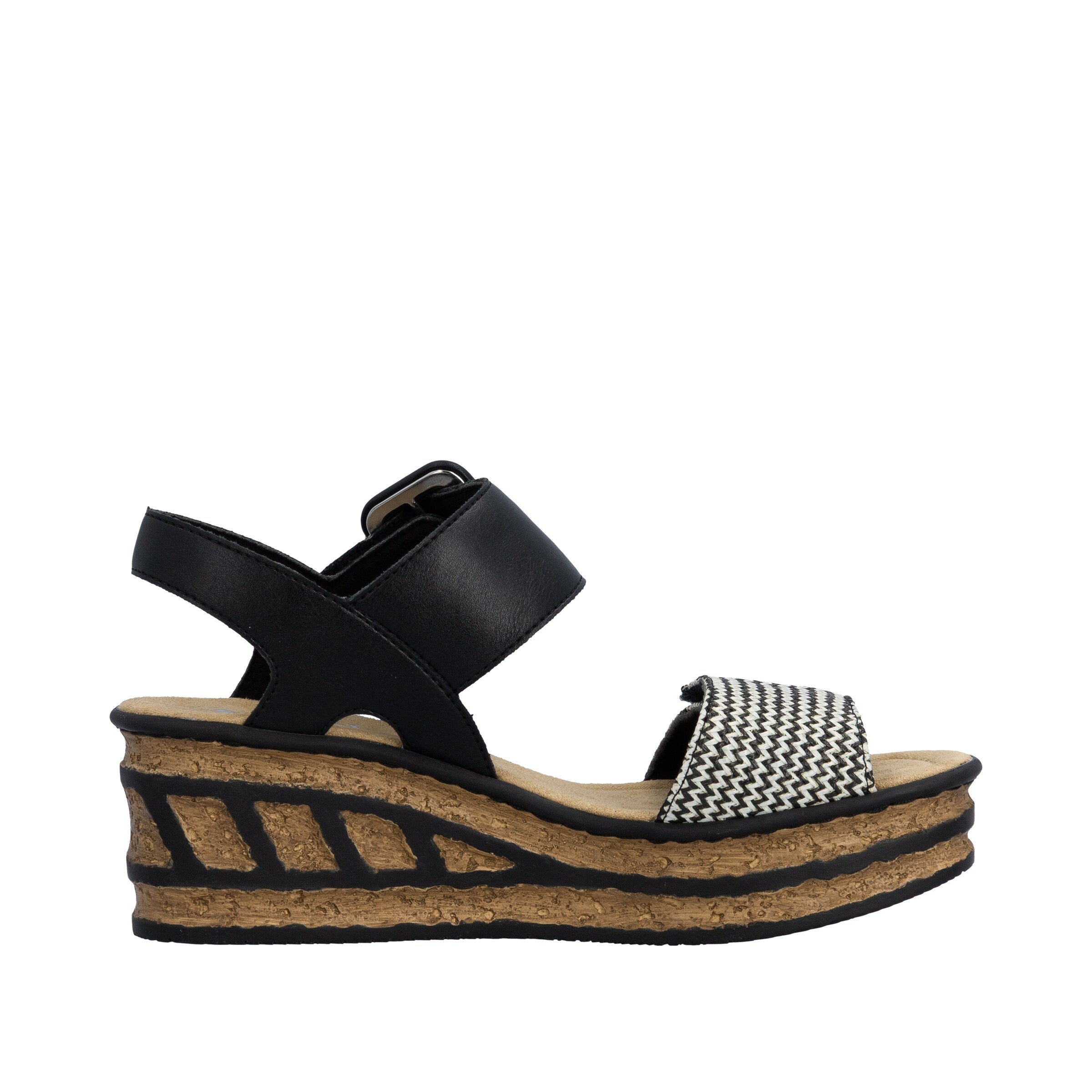 Sandales à lanières '68172' Rieker en noir