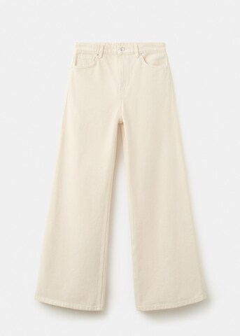 MANGO Wide leg Jeans 'Belle' in Beige