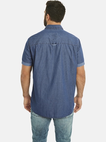 Jan Vanderstorm Comfort fit Button Up Shirt ' Landolf ' in Blue