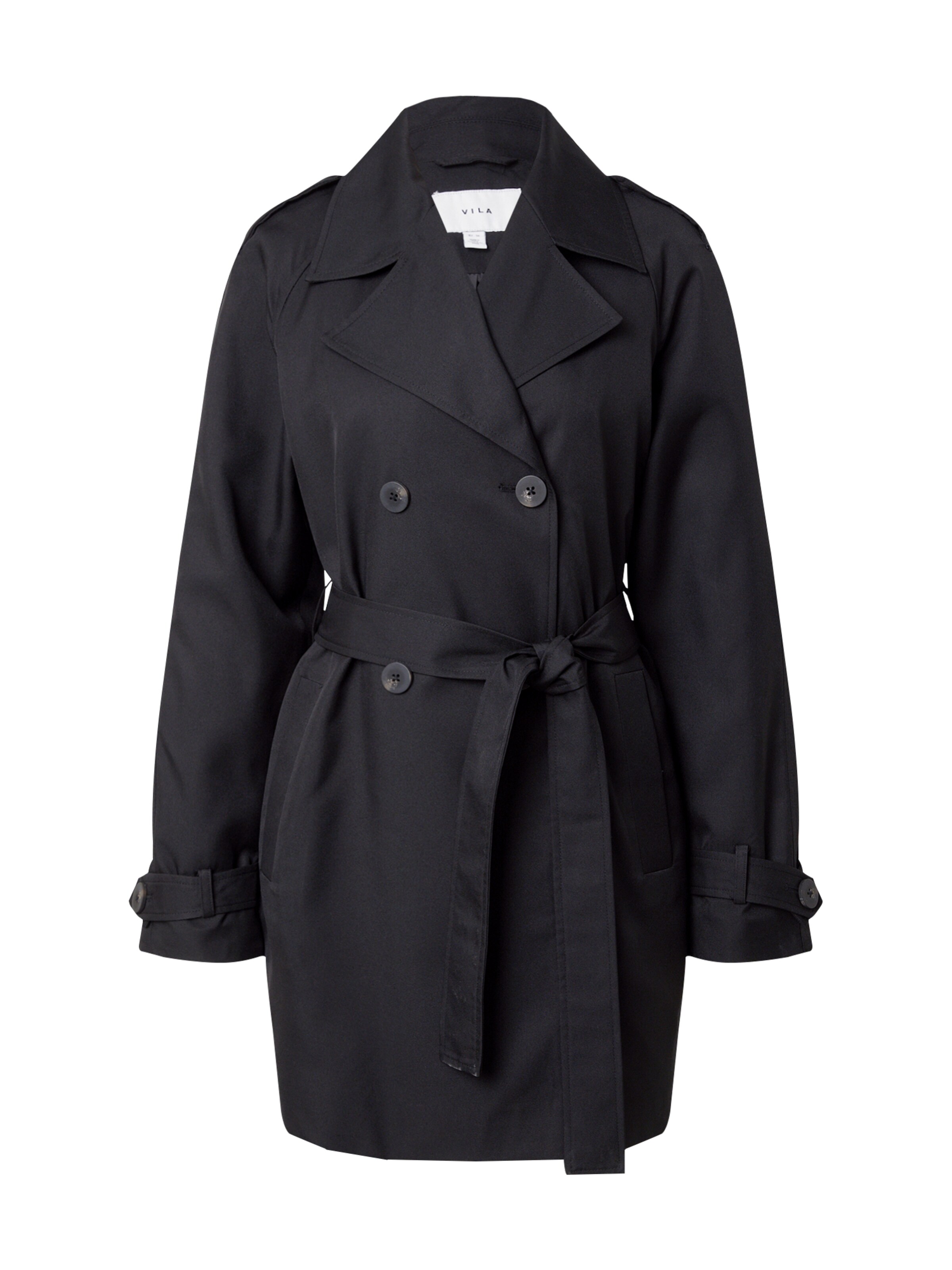 VILA Prechodný kabát 'Zelena' - Čierna: predná strana