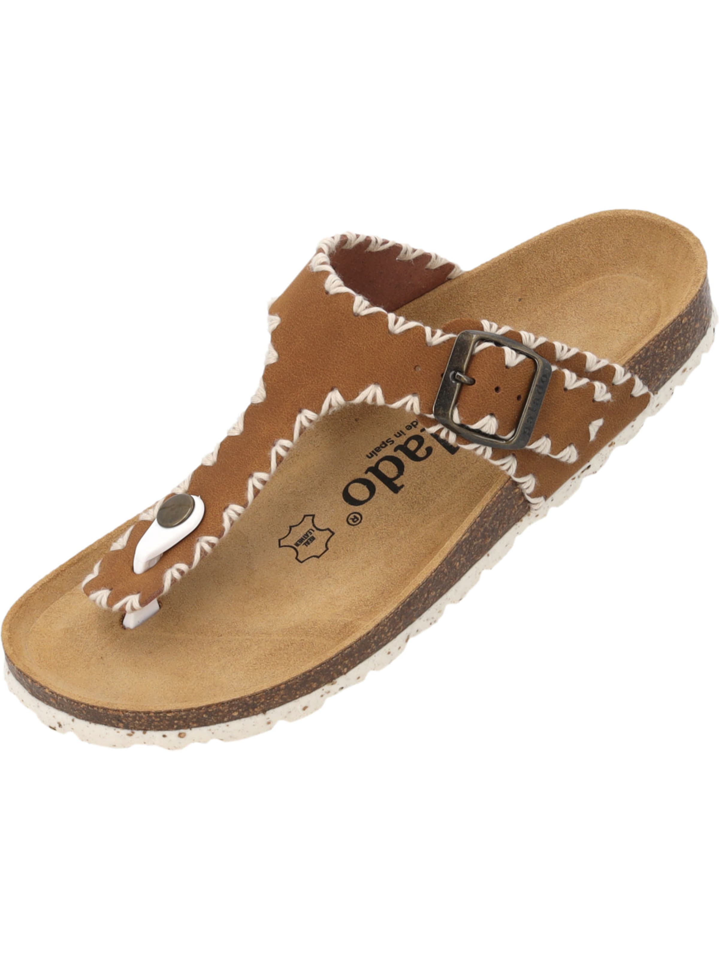 Palado T-bar sandals 'Palado Kos Stitch' in Brown: front