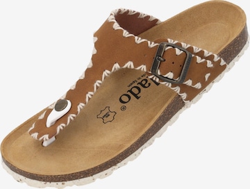 Palado T-bar sandals 'Palado Kos Stitch' in Brown: front