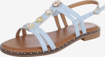 Ital-Design Strap Sandals in Blue: front