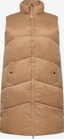 Vero Moda Curve Bodywarmer 'Uppsala' in Bruin: voorkant