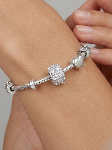 Pendentif 'Silver Round Bead With Cubic Zirconia Charm' Maxte en argent