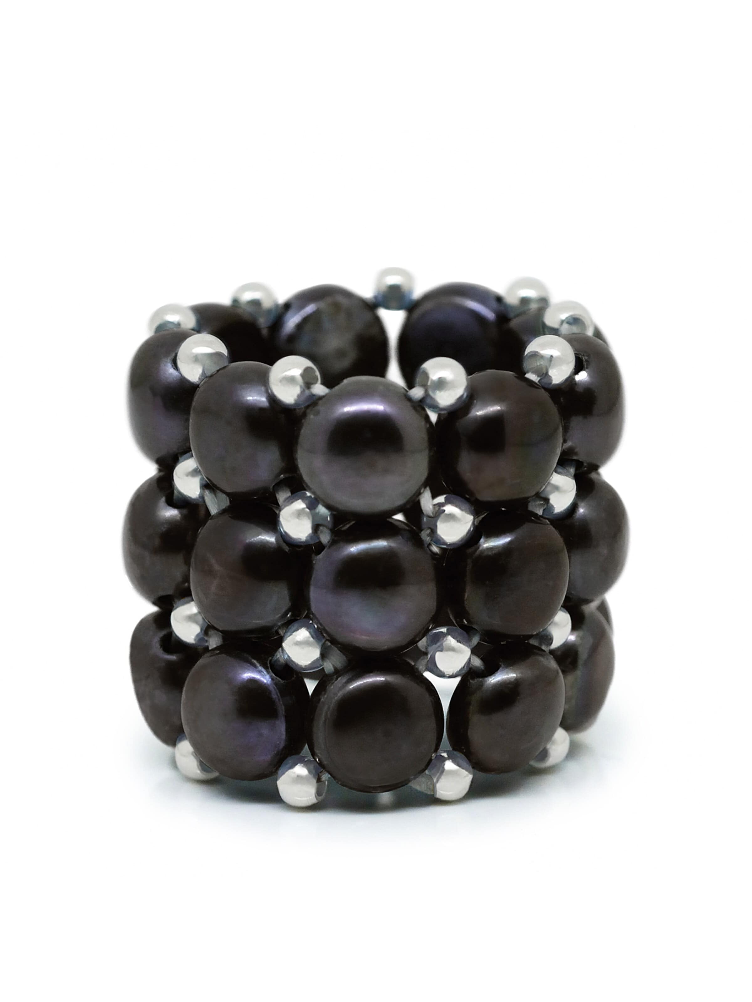 Ateliers Saint Germain Ring 'TUILERIES' in Black: front