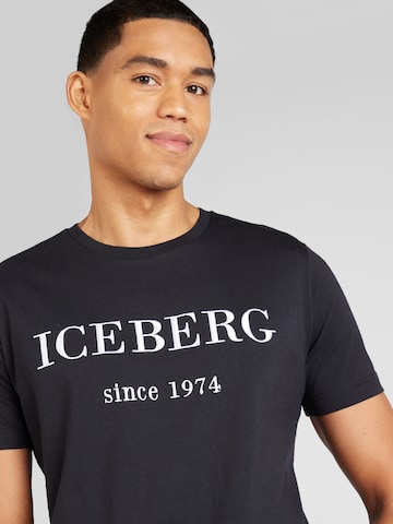 melns ICEBERG T-Krekls